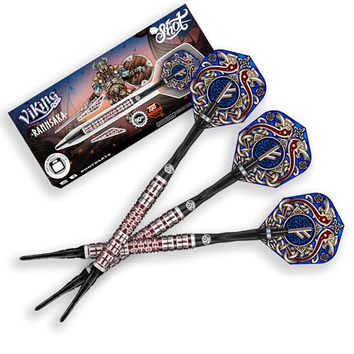Viking Rannsaka Soft Tip Dart Set | 90% Tungsten Softtip Darts | Hochwertige Dartpfeile Set mit Schäften und Flights | Präzision und Kontrolle | 18 Gramm Viking Rannsaka Soft Tip Dart Set | 90% Tungsten Softtip Darts | Hochwertige Dartpfeile Set mit Schäften und Flights | Präzision und Kontrolle | 18 Gramm von Shot!