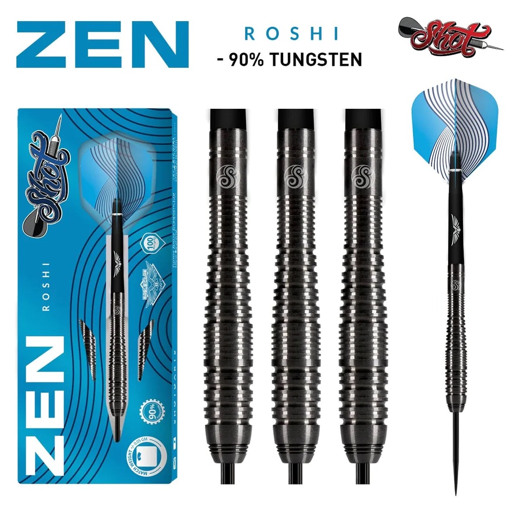 Zen Roshi Steeldart Set-90% Tungsten 23g Zen Roshi Steeldart Set-90% Tungsten 23g von Shot Darts