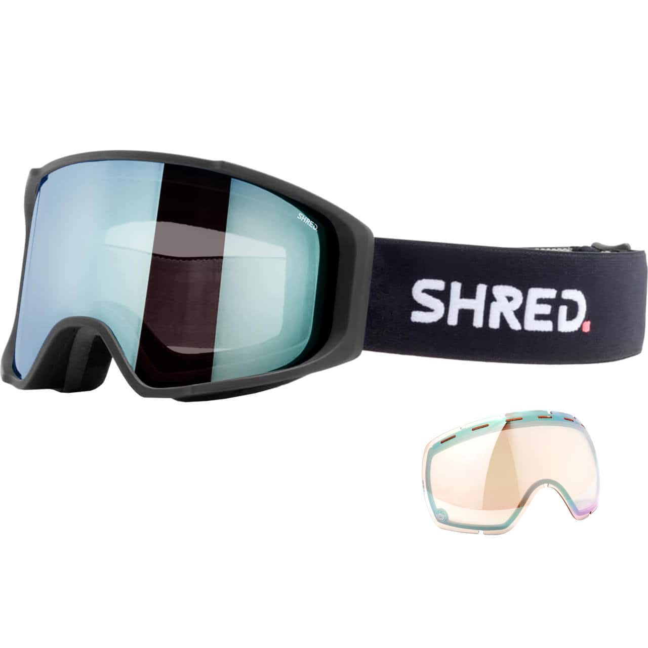 Shred Simplify black CBL 2.0 ice mirror + Ersatzscheibe von Shred