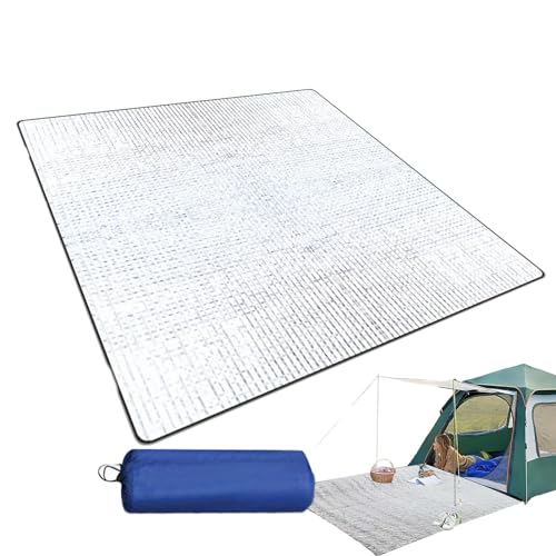 Doppelseitige Aluminiumfolie 200x200cmIsomatte Isoliermatte Aus Aluminiumfolie, Zelt Schaummatten Mit Aufbewahrungstasche, Faltbare Zeltmatte Schlafmatte Wasserdichtes Wärmeisolierend Isolierdecke von Shuangliao