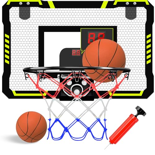 Basketballkorb Indoor Zimmer Kinder mit 2 Bällen Indoor Outdoor Kinder Basketballkörbe tür Set Sport Spielzeug Geschenk Bällen Geschenk für Jungen von Shulltji