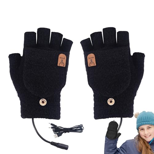 Shurzzesj Elektrische fingerlose Handschuhe – Kaschmir-Winterhände Laptop-Handschuhe – volle & halb warme Handschuhe, waschbarer Laptop-Handschuh für kaltes Wetter, drinnen, zu Hause von Shurzzesj