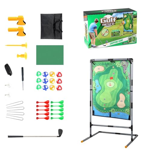 Shurzzesj Golf-Chipping-Spiel, Chip-and-Stick-Golfspiel | Doppelseitige Indoor-Golfspielmatte | 2-in-1-Golf-Score-Dart-Spielmatte für drinnen und draußen, Hinterhof für Familie und Freunde, durchdacht von Shurzzesj