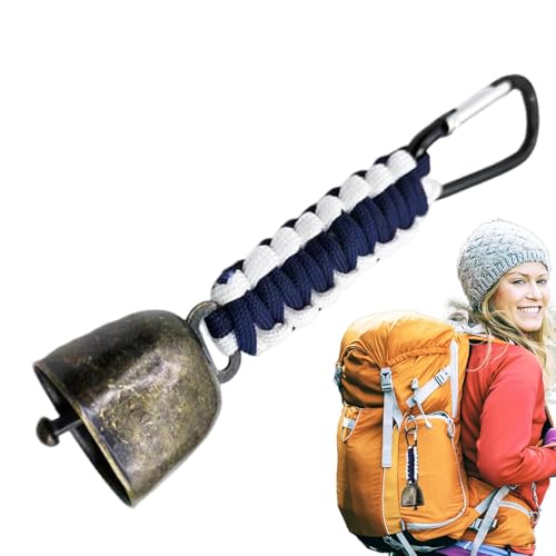 Shxupjn Karabiner-Seil-Schlüsselanhänger, Bärenglocke mit Karabiner - Super Laute Bärenwarnglocken | Vintage Outdoor Camping Schlüsselanhänger mit geflochtenem Riemen für Sicherheit beim Bergsteigen von Shxupjn