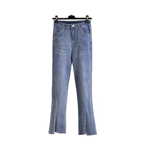 Jean Jeans Damen Hose Jeanshose Female Womeneinfache Jeans Für Frauen Vintage Flare Denim Hose Slim Fit Hose S40-45Kg Blau von SiVaji