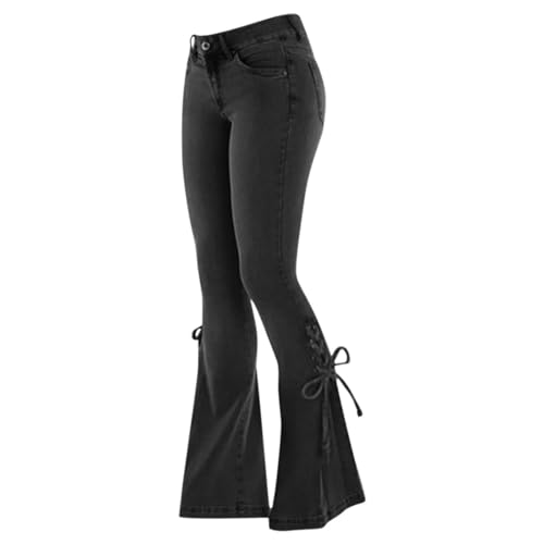 Jean Jeans Damen Hose Jeanshose Female Womenjeans Denim Flare Damen Jeanshose XXL Schwarz von SiVaji