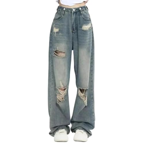 Jean Jeans Damen Hose Jeanshose Female Womenjeans Frauen Hohe Taille Lose Schlanke Schlepphose S Blau von SiVaji