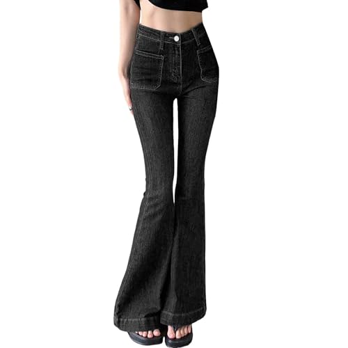 Jean Jeans Damen Hose Jeanshose Female Womenjenas Flare Damen Hosen Damen Casual Small Sweat S Schwarz von SiVaji