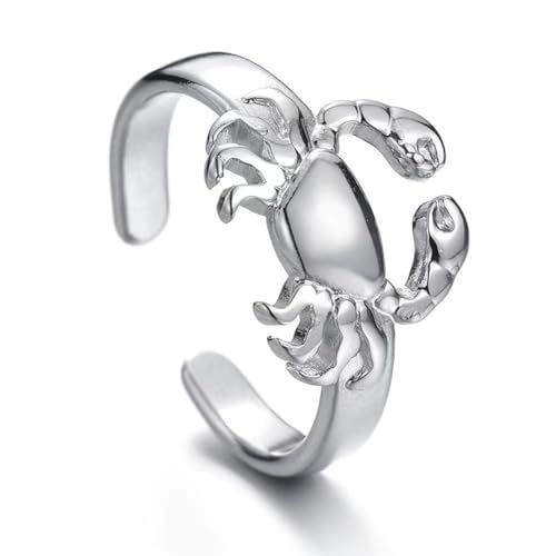 Ring Ringe Damen Bijouterie Herren Krabbe Ring Öffnung Retro Party Geometrisch Hochzeit Punk Männer Frauen Standard Krabbe Silber von SiVaji