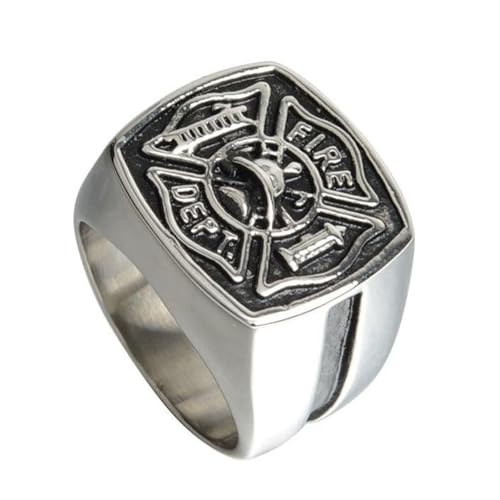 Ring Ringe Damen Bijouterie Herren Motorrad Ringe Männer Frauen Retro Party Einfach Geometrisch Hochzeit Punk Klassisch Größe 11 Schwarz von SiVaji