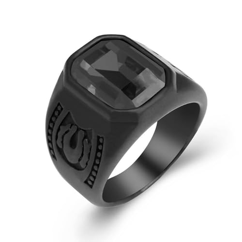 Ring Ringe Damen Bijouterie Herren Retro Party Einfache Geometrische Hochzeit Punk Klassische Ringe Männer Frauen Größe 7 Schwarz von SiVaji