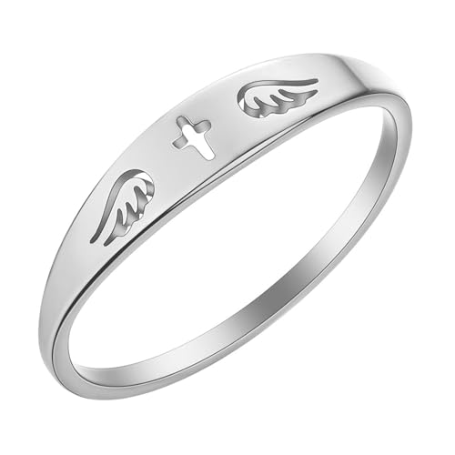 Rings Ring Jewellery Women Men Cross Guardian Angel Wings Ring Men Women Vintage Party Geometric Wedding Punk Steel Rings Ring Jewellery Women Men Cross Guardian Angel Wings Ring Men Women Vintage Party Geometric Wedding Punk Steel von SiVaji