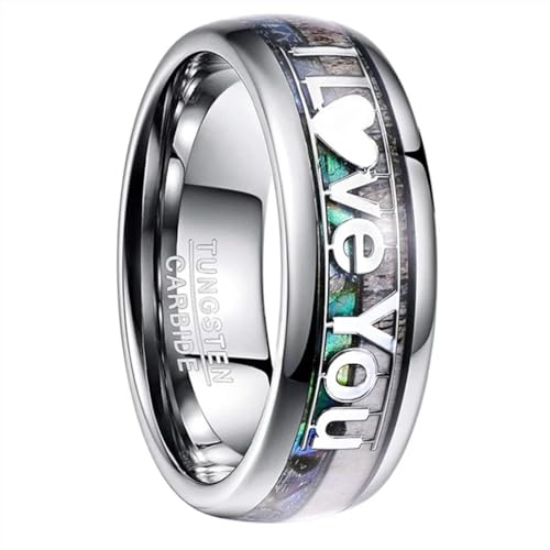 Rings Ring Ringe Damen Bijouterie Herren 8Mm Männer Ringe I Love You Hochzeit Verlobungsringe Jubiläum Für Männer 12 Silber von SiVaji