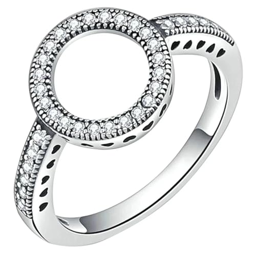 Rings Ring Ringe Damen Bijouterie Herren Frauenring Hochzeit Verlobung Einfacher Hohler Runder Ring Für Damenzubehör 6 Silber von SiVaji