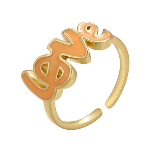 Rings Ring Ringe Damen Bijouterie Herren Love Ring Für Frauen Sommer Eröffnung Ring Party Goldorange von SiVaji