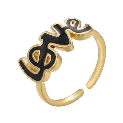 Rings Ring Ringe Damen Bijouterie Herren Love Ring Für Frauen Sommer Eröffnungsring Party Goldschwarz von SiVaji