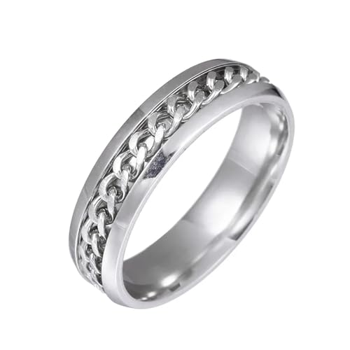 Rings Ring Ringe Damen Bijouterie Herren Punk 4Mm Herren Kette Wirbelring Drehkette Damen Herren Party 14 Silber von SiVaji