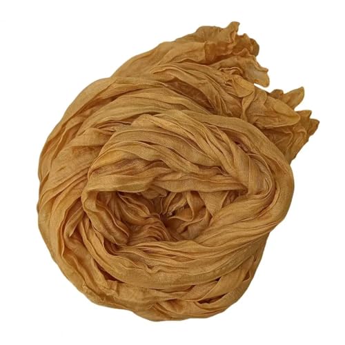 Schals Damen Tücher Halstuch Scarf Frauen Schal Plissee Langer Schal Retro Warm Weich Vintage XXS Gelb von SiVaji