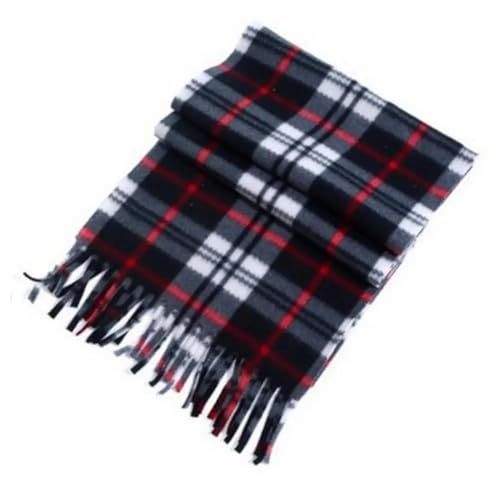 Schals Damen Tücher Halstuch Scarf Unisex Schal Farblich Passend Plaid Print Quaste Dick Warm Weich Plüsch Rot von SiVaji