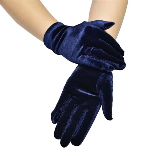 SiVaji Gloves Mittens Handschuhe Winter Warm Herren Damen Handschuhe Frauen Flapper Dehnbar Handgelenk Bankett Handschuhe Hochzeit Party Kostüm Einheitsgröße Blau von SiVaji