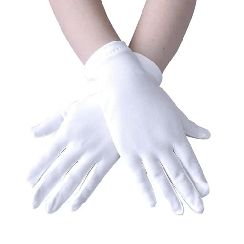 SiVaji Gloves Mittens Handschuhe Winter Warm Herren Damen Männer Party Handschuhe Stretch Sonnenschutz Vollfinger Fäustling Seide Elastische Handschuhe Frauen Weiß von SiVaji