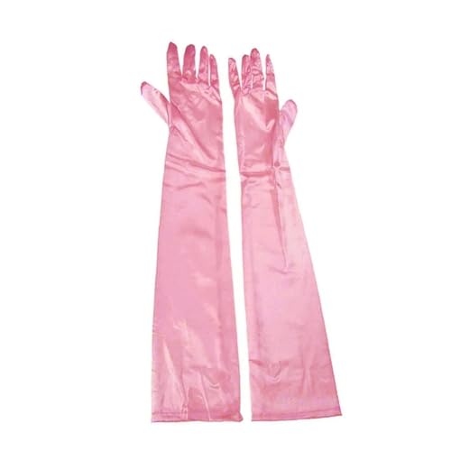 SiVaji Gloves Mittens Handschuhe Winter Warm Herren Damen Party Formelle Handschuhe Satin Lange Finger Fäustlinge Für Veranstaltungen Aktivitäten 53Cm Rosa von SiVaji