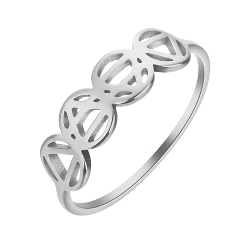 SiVaji Ring Ringe Damen Bijouterie Herren Hohler Ring Retro Party Einfache Geometrische Hochzeit Punk Männer Und Frauen Stahlfarbe von SiVaji