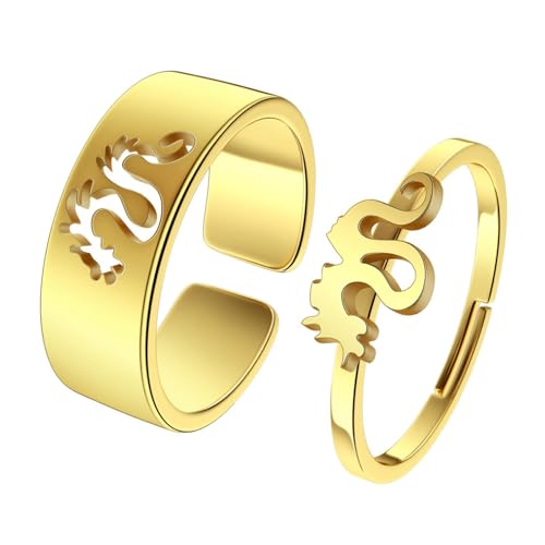 SiVaji Ring Ringe Damen Bijouterie Herren Ringe Paar Männer Und Frauen Retro Party Einfach Geometrisch Hochzeit Punk Gold von SiVaji