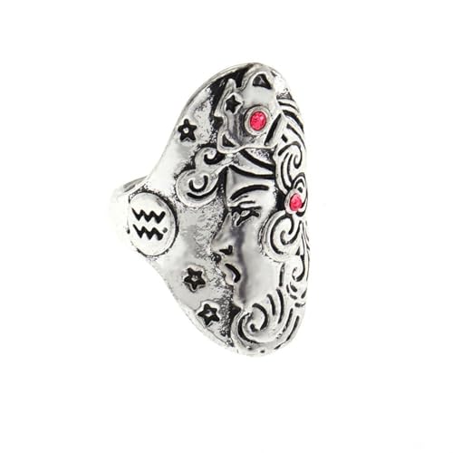 SiVaji Ring Ringe Damen Bijouterie Herren Wassermann Sternbild Ring Retro Party Einfach Geometrisch Hochzeit Punk von SiVaji