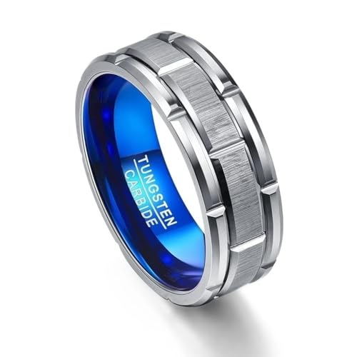 SiVaji Rings Ring Ringe Damen Bijouterie Herren 8Mm Männer Ringe Einfache Hochzeit Verlobung Für Männer Jubiläumsfeier 10 Blau von SiVaji