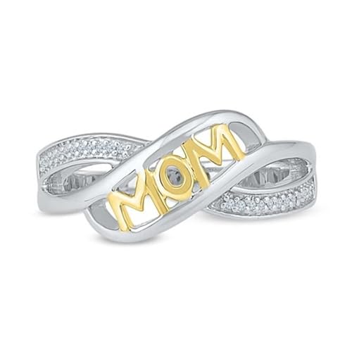 SiVaji Rings Ring Ringe Damen Bijouterie Herren Frauen Ringe Herzförmiger Buchstabe Mama Ringe Klassisches Zubehör 10 Gold von SiVaji