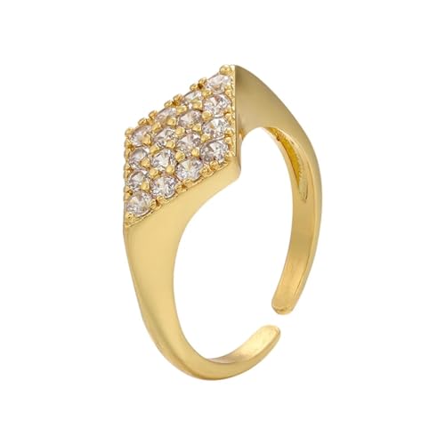 SiVaji Rings Ring Ringe Damen Bijouterie Herren Geometrische Rautenringe Für Damen Öffnungsringe Schlichter Trendring Gold von SiVaji