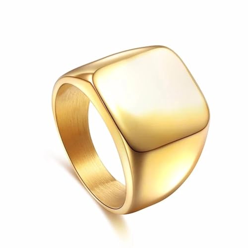 SiVaji Rings Ring Ringe Damen Bijouterie Herren Herrenring Einfache Quadratische Ringe Jubiläum Ehering Herren 12 Gold von SiVaji