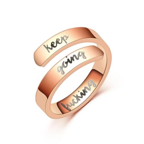 SiVaji Rings Ring Ringe Damen Bijouterie Herren Paarring Öffnung Verstellbar Und Weiblicher Buchstabe Liebeshochzeit Verlobungsring 5 6Mm-Roségold von SiVaji