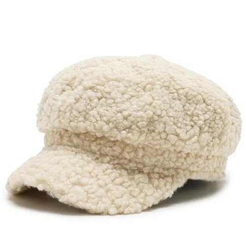 SiVaji Strickmützen Hüte Mützen Caps Beanie Baskenmütze Achteckiger Hut Baseballkappe Maler Verstellbar Beige von SiVaji