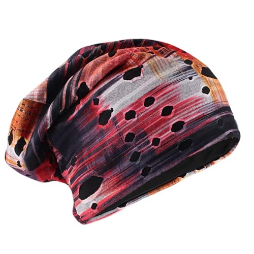 SiVaji Strickmützen Hüte Mützen Caps Beanie Hip Hop Mützen Skullies Frühling Warm Dünnes Loch Casual Hut Outdoor Hüte 52-60Cm Rot von SiVaji