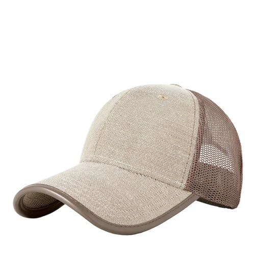 SiVaji Strickmützen Hüte Mützen Caps Beanie Mesh Atmungsaktive Baseballkappe Outdoor Cool Sonnencreme Sonnenhut Sport Erwachseneverstellbar Beige von SiVaji