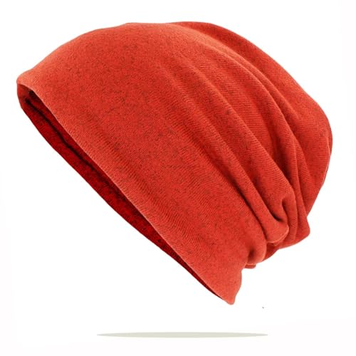 SiVaji Strickmützen Hüte Mützen Caps Beanie Mützen Männer Frauen Baggy Weiche Warme Hüte Dünne Mädchen Schal Für54-58Cm Rot von SiVaji