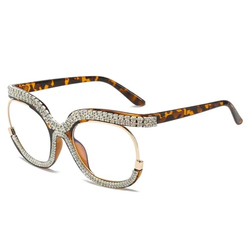 SiVaji Sunglasses Sonnenbrille Herren Damen Unisex Runde Brille Für Frauen Klare Sonnenbrille Optische Brillengestelle Leopard von SiVaji