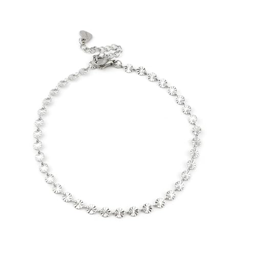 Simple Chain Armband Armbänder Armband Armschmuck Herren Damen Fußkettchen Damen Rund Geschnitzt Modell Fußkettchen Armbänder Hochzeitsfeier Silber von SiVaji