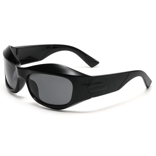 Sunglasses Sonnenbrille Herren Damen Unisex Sonnenbrille Damen Oversize Sport Männer Sportbrille Sonnenbrille Schwarz von SiVaji