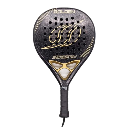 SideSpin Padelschläger Golden 12K Full Carbon Sand, Leistung + Kontrolle + Effekt, Unisex, Erwachsene, Schwarz, Gold, Universal SideSpin Padelschläger Golden 12K Full Carbon Sand, Leistung + Kontrolle + Effekt, Unisex, Erwachsene, Schwarz, Gold, Universal von SideSpin