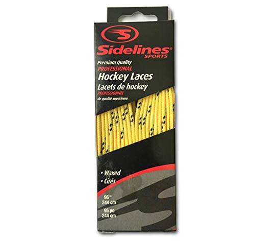 Schnürsenkel farbig gewachst Schuhbänder für Eishockey sidelines (gelb, 305 cm) von Sidelines