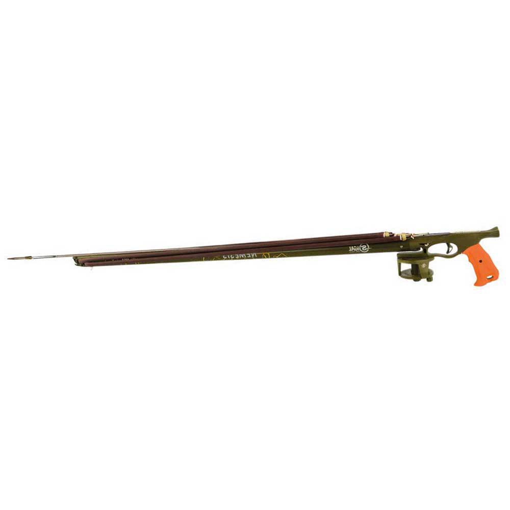 Sigalsub Nemesis Pro 136+reactive 14.5 Evolution 6.50 Sling Spearfishing Gun With Reel Ika Grün 136 cm von Sigalsub