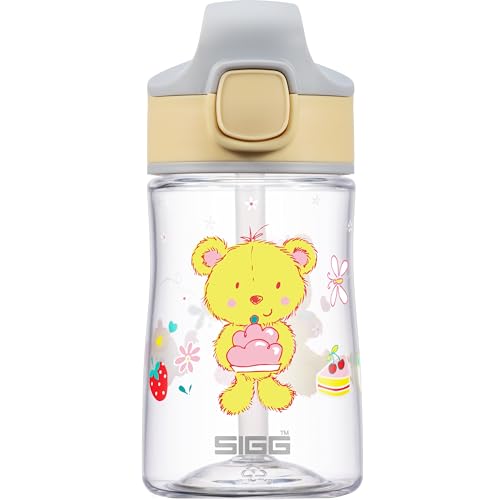 SIGG Miracle Kinder Trinkflasche (0.35 L), Kinderflasche mit auslaufsicherem Deckel, einhändig bedienbare Trinkflasche mit Strohhalm von SIGG