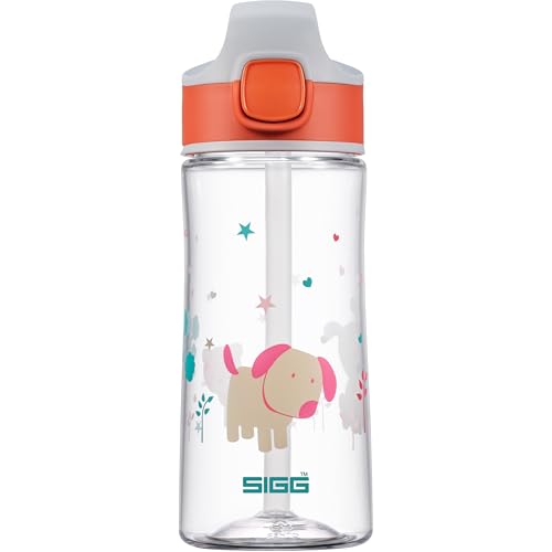 SIGG - Tritan Trinkflasche Kinder - Miracle Puppy - Mit Trinkhalm - Auslaufsicher - Spülmaschinenfest - Microwellengeeignet - Kratzresistent - BPA-frei - Schule & Sport - Orange mit Hund - 0,45L SIGG - Tritan Trinkflasche Kinder - Miracle Puppy - Mit Trinkhalm - Auslaufsicher - Spülmaschinenfest - Microwellengeeignet - Kratzresistent - BPA-frei - Schule & Sport - Orange mit Hund - 0,45L von SIGG
