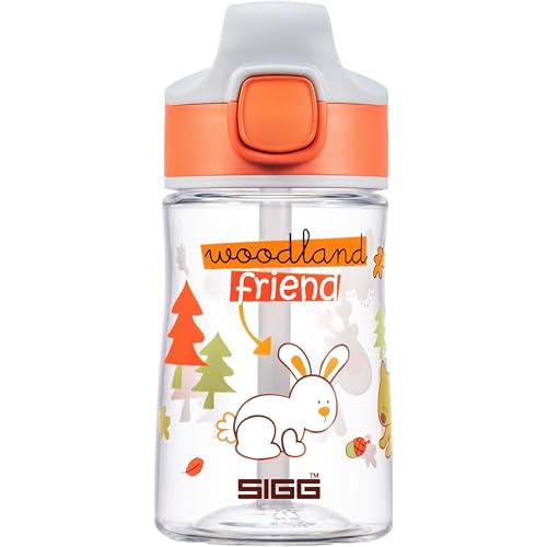SIGG - Tritan Trinkflasche Kinder - Miracle Woodland - Mit Trinkhalm - Auslaufsicher - Spülmaschinenfest - Microwellengeeignet - Kratzresistent - BPA-frei - Schule & Sport - Orange mit Tieren - 0,35L SIGG - Tritan Trinkflasche Kinder - Miracle Woodland - Mit Trinkhalm - Auslaufsicher - Spülmaschinenfest - Microwellengeeignet - Kratzresistent - BPA-frei - Schule & Sport - Orange mit Tieren - 0,35L von SIGG
