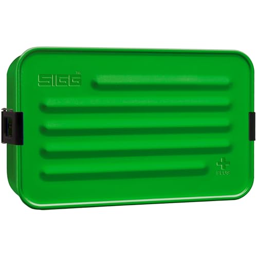 SIGG - Alu Lunchbox Plus L Green - Brotdose Mit Unterteilung - Preisgekrönt - Spülmaschinenfest & Mikrowellengeeignet - Absolut Dicht - Federleicht - BPA-frei - 1,2L von SIGG