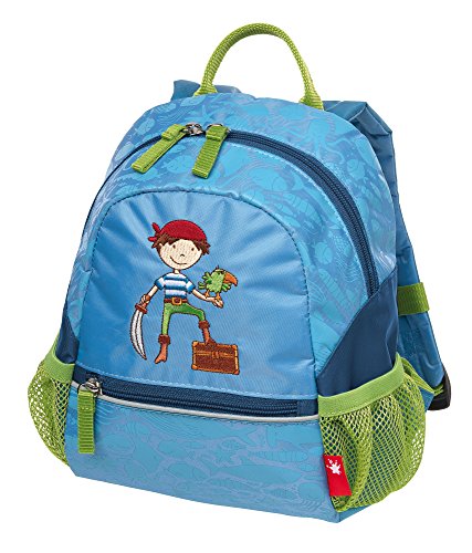 Sigikid 24936 Rucksack klein Sammy Samoa Mädchen und Jungen Kinderrucksack empfohlen ab 2 Jahren blau/grün von Sigikid