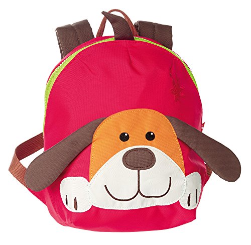 SIGIKID 24219 Mini Rucksack Hund Kinderrucksack für Krippe, Kita, Ausflüge empfohlen für Mädchen und Jungen ab 2 Jahren, Rot/Braun 26 cm von Sigikid